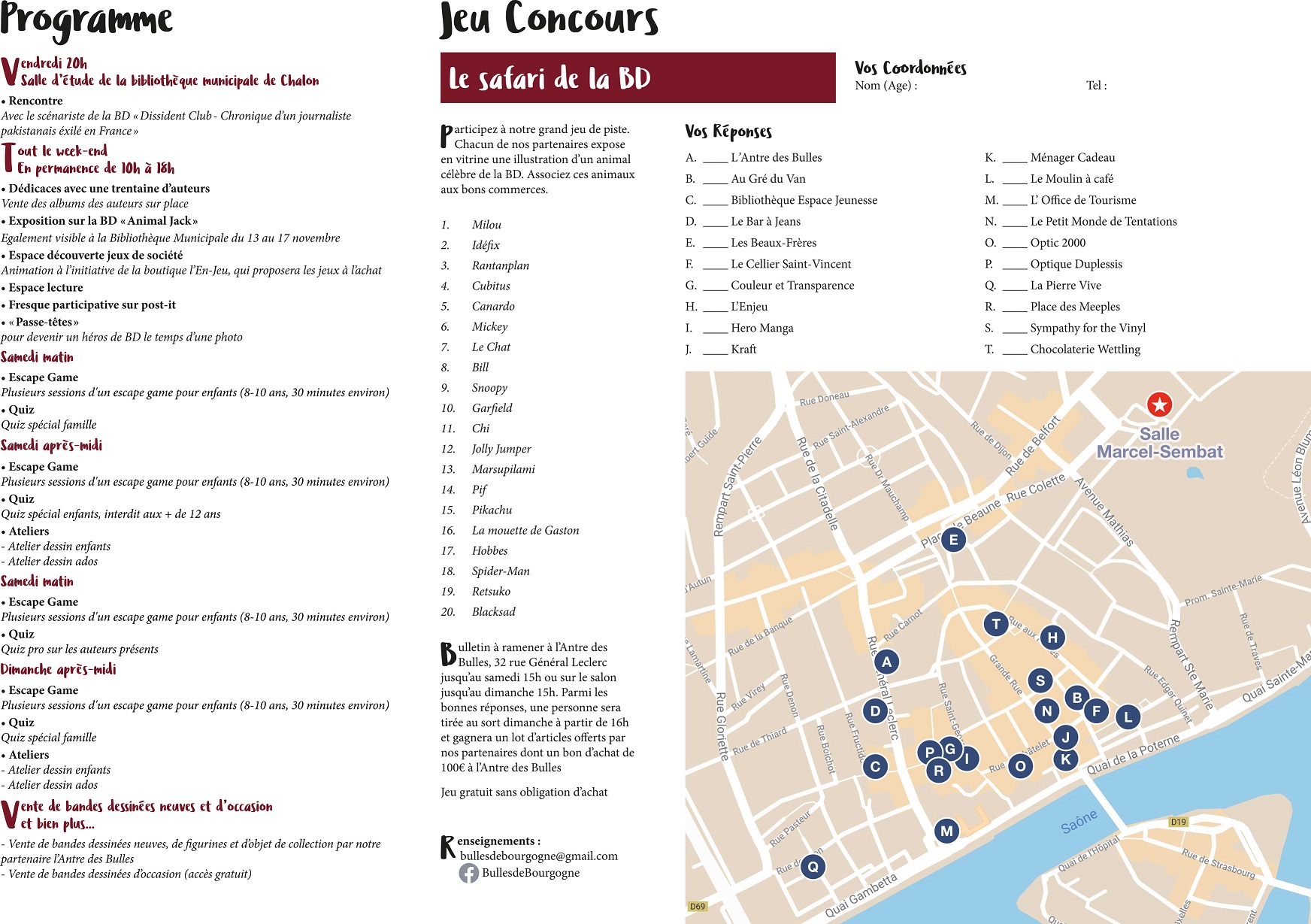 Suite programme salon BD